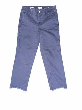 LOFT Frayed Hem Cropped Indigo Jeans